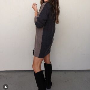 Elegant Two-Tone Sweater Dress